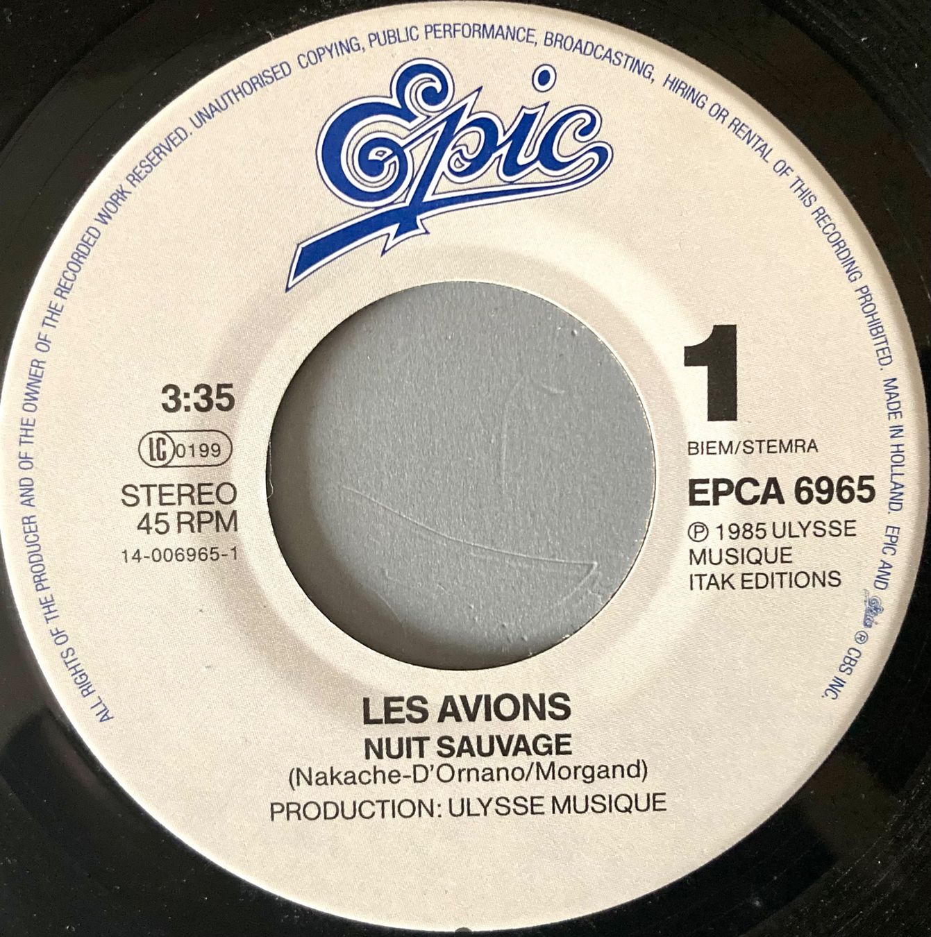 Dischi in vinile: NUIT SAUVAGE - LES AVIONS – Usato da Poliez-Pittet venduto da Newtown-Records 2