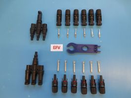 MC4 Y-Verteiler 3 Fach Starr Inkl. 6 Stück MC4 Stecker SET