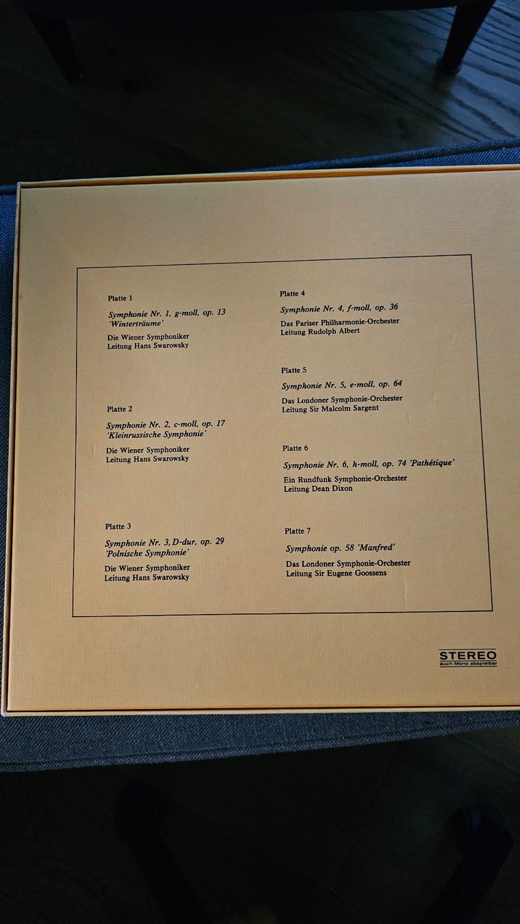 Schallplatten: Tchaikowsky - Sieben Symphonien - Vinyl Schallplatten Box – Gebraucht aus Sirnach von windrad65 1