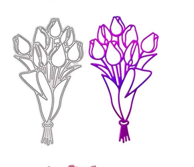 Schablonen: Neue Stanzschablone Tulpenstrauss – Neu und originalverpackt aus Effretikon von wenuss 2