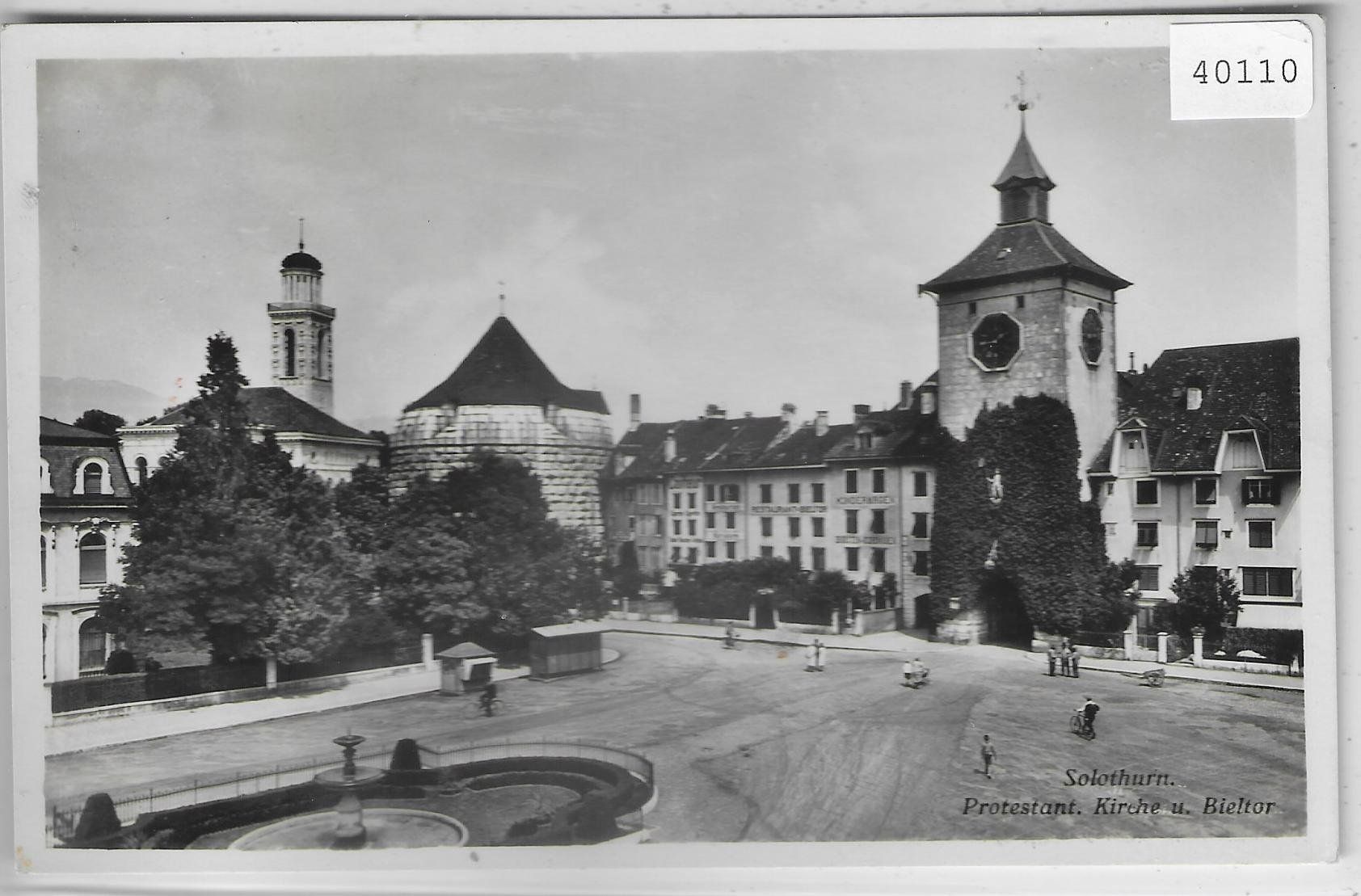 Cartoline postali: Solothurn - Protetant. Kirche und Bieltor - animee – Usato da Ettingen venduto da Kartenplanet