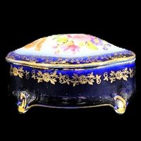 💙 Edle Vintage Kobaltdose – Dresdner Stil, Gold & Blumen 💙