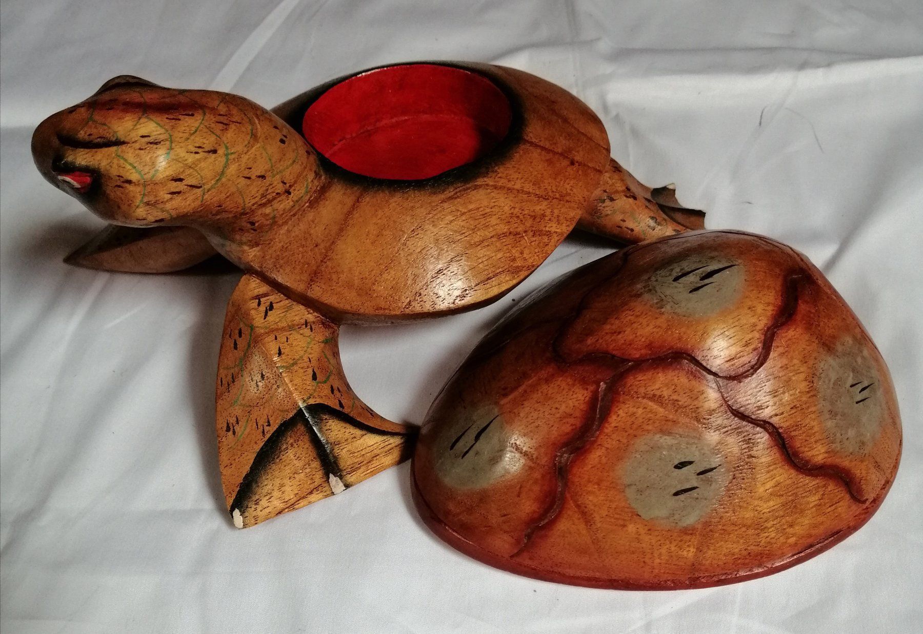 Sculture & Statue: Holz Objekt geschnitzte Schildkröte / Dose 80er-Jahre – Usato da Oberriet SG venduto da Atir47 3