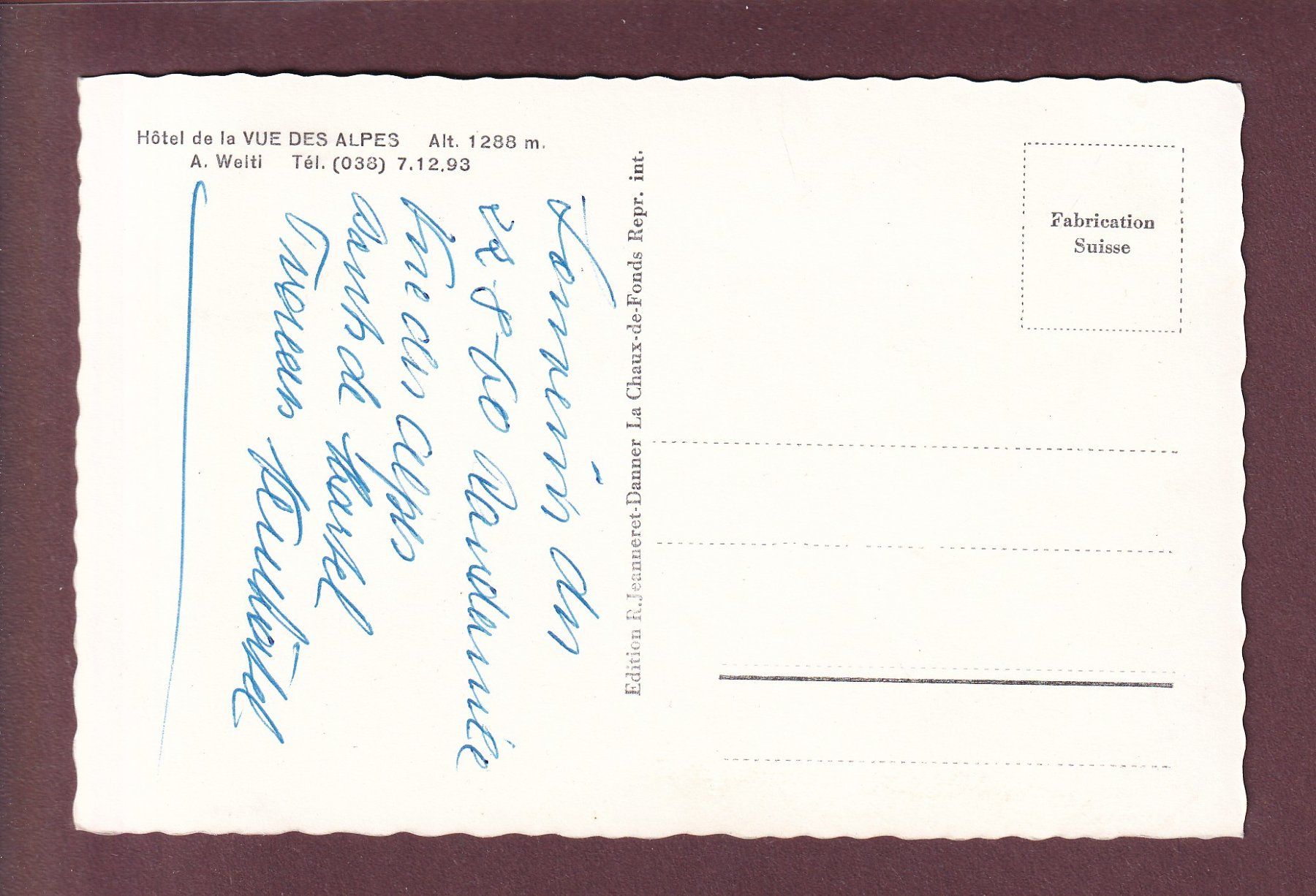 Cartoline postali: Panorama de la VUE DES ALPES – Usato da Pully venduto da nicecards 1