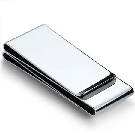 GELDKLAMMER EDELSTAHL MONEY CLIP GELDCLIP SILBERFARBEN