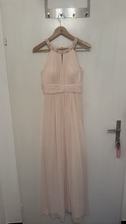 Abendkleid Rosa Grösse 34 mit Perlenbesatz Neu