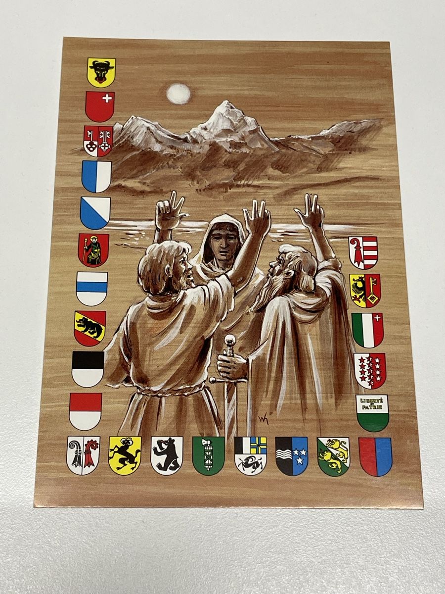 Cartoline postali: 2 AK mit Couvert / Eidgenossenschaft Rütlischur – Nuovo (secondo la descrizione) da Rümlang venduto da euqinom16 1