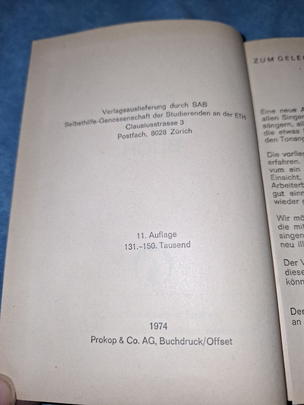 Libri: Poly Liederbuch - Studentenlieder der ETH ZÜRICH, 1974 – Usato da Zuchwil venduto da bvj_5t82 1