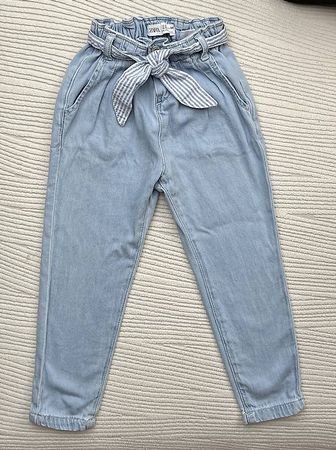 Gr.92/98, leichte Paperbag JeansHose mit mit Gummizug
