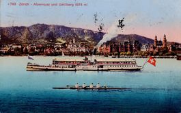 Helvetia Raddampfer 1917 vor dem Zürcher Panorama