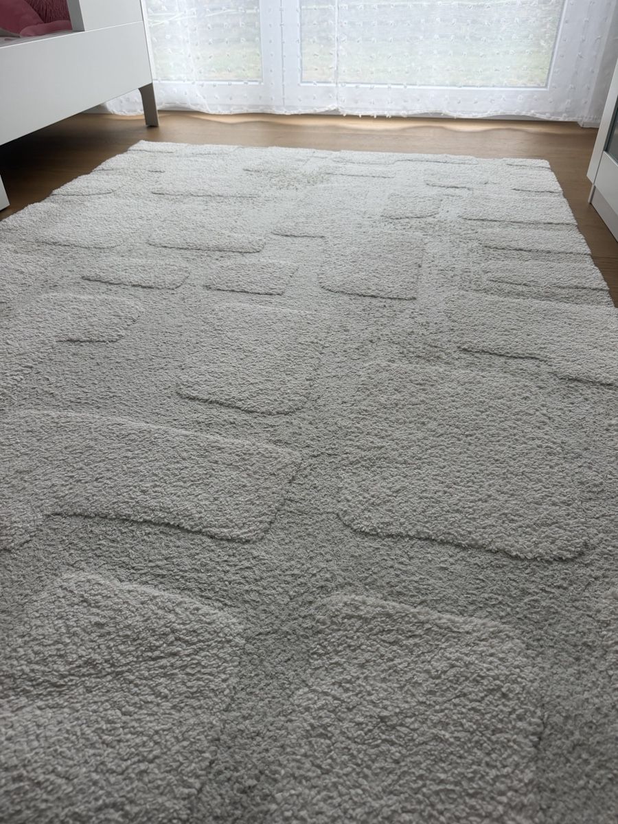 Tappeti: Moderner Hochflor Teppich hellbeige mit Reliefstruktur – Usato da Lengnau BE venduto da oka_x9s8 1