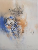 Originale Kunst Abstraktes e/a handsigniert betitelt Widmung