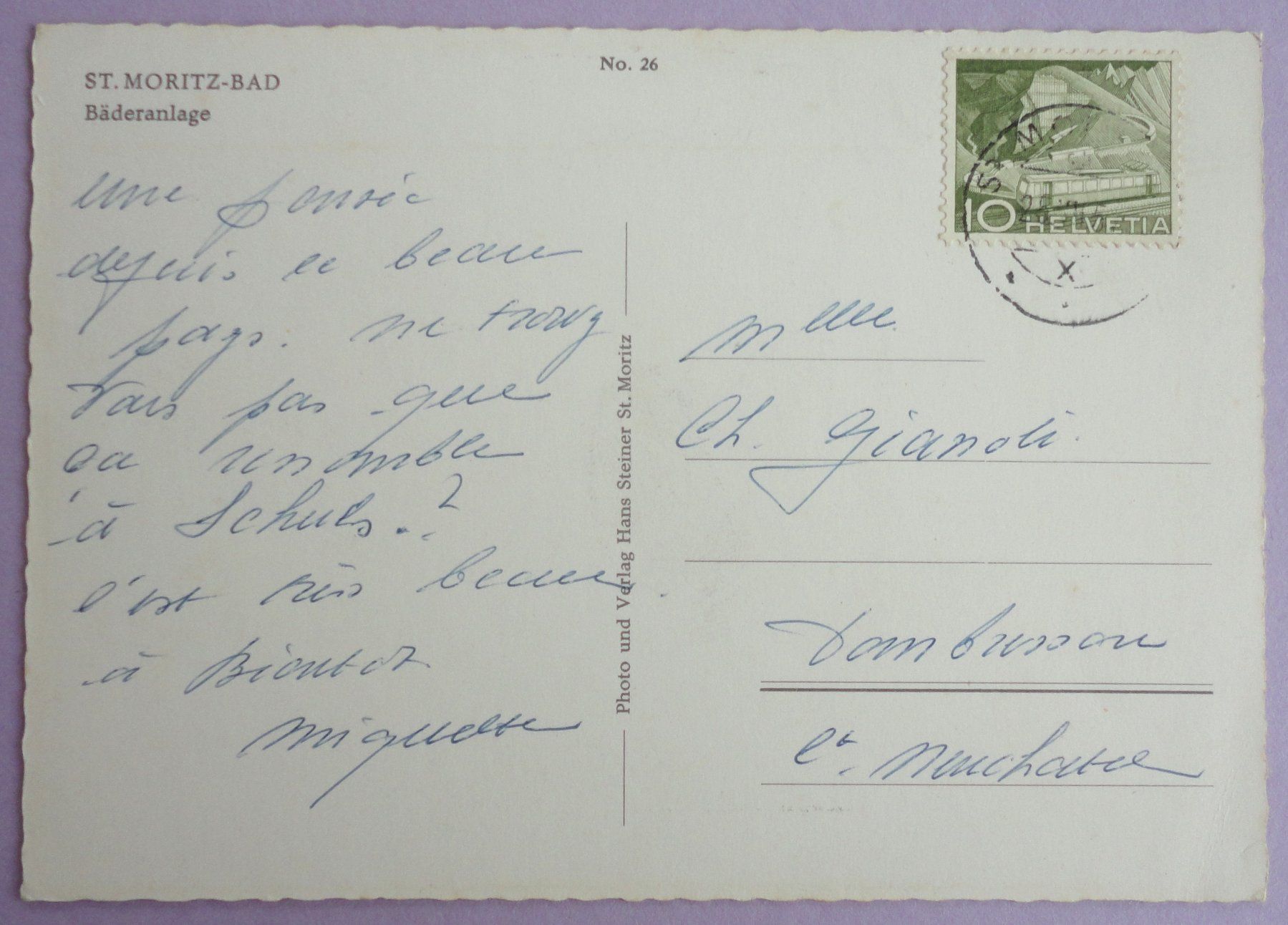 Cartoline postali: St. Moritz-Bad, Bäderanlage – Usato da Fétigny venduto da Billy2miny 1