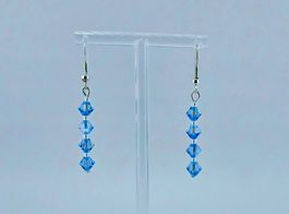 Ohrringe Ohrhänger Swarovski Kristalle in Saphir Blau
