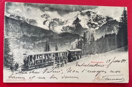 Mürrenbahn ; Eiger, Mönch und Jungfrau 1904 Stempel Ambulant