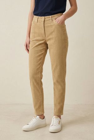Vintage Cappopera Pantalon Velours Côtelé Beige T. M
