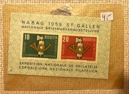 1959 Briefmarkenausstellung NABAG St Gallen  postfrisch