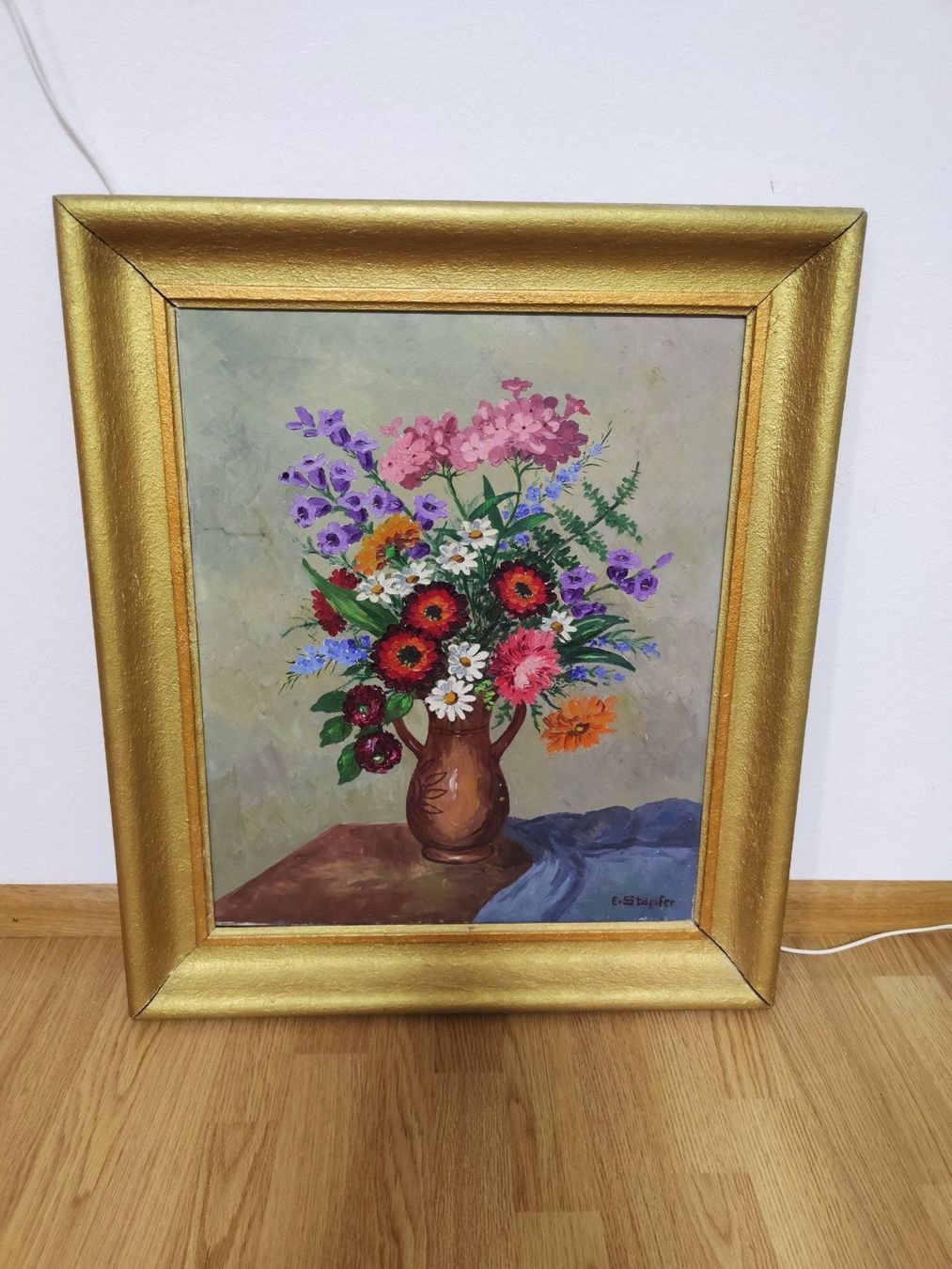 Dipinti: Ölgemälde Blumen E.Stapfer – Usato da Basel venduto da kiko9