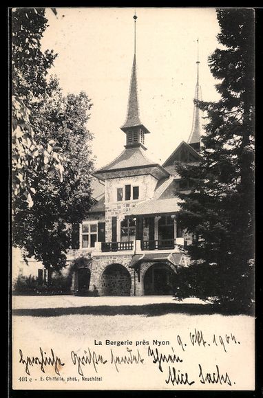 Cartoline postali: AK Nyon, La Bergerie, 1904 – Usato da Berlin venduto da bartko-reher
