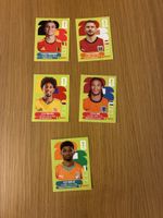 5 Panini Karten: BEL18, AUT16, COL7,NED7,CIV15