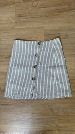 Minirock, beige- weiss gesteift