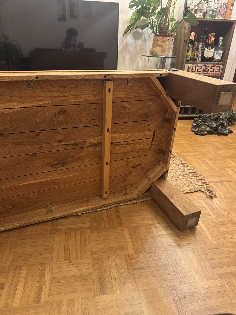 Conforama Tavoli: Couchtisch Conforama Modell Travers Eiche massiv braun – Usato da Turgi venduto da lenfantterrible 4