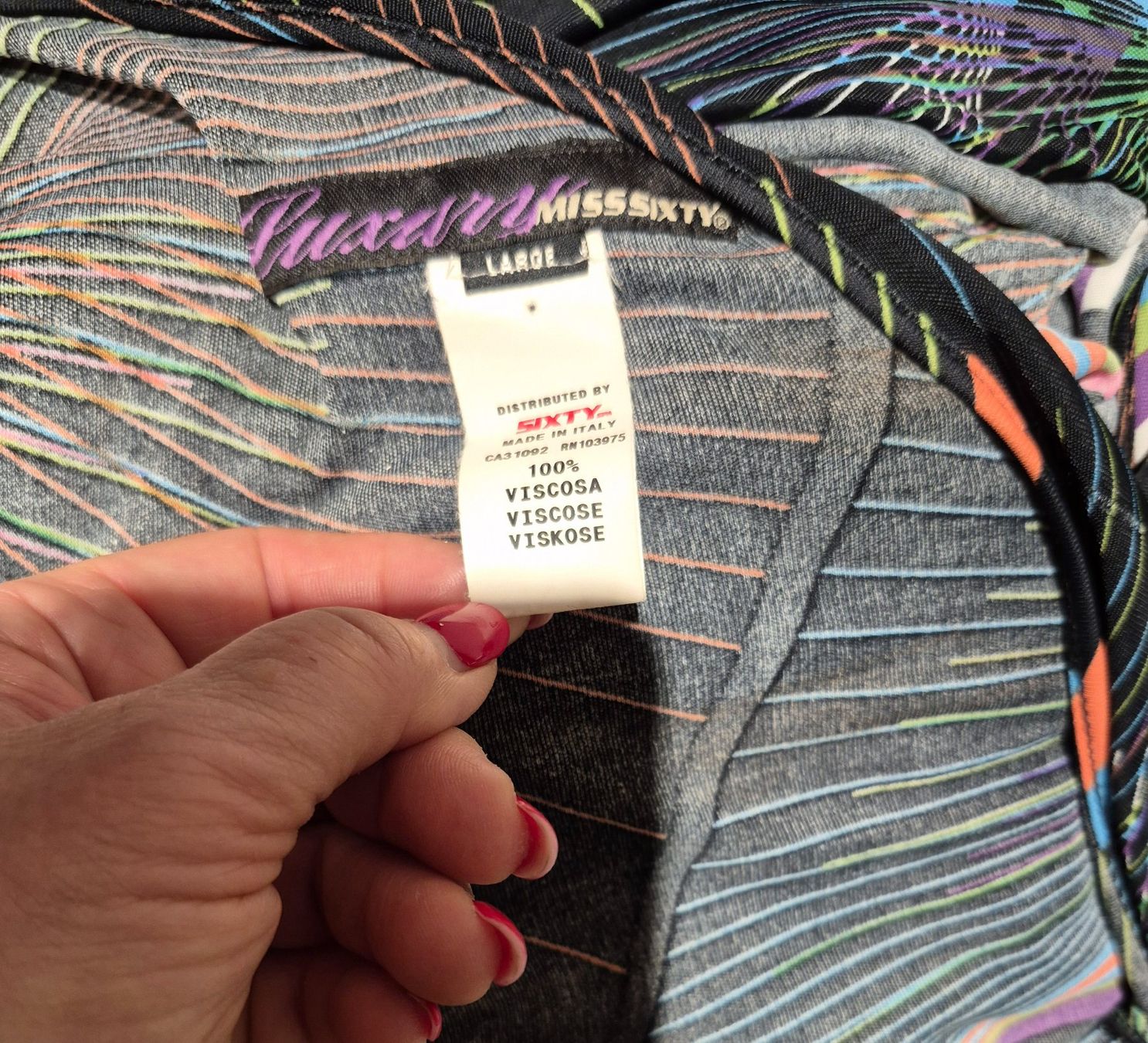 Miss Sixty Vestiti: Miss Sixty Kleid, Gr. L, schwarz bunt gemustert – Usato da Zürich venduto da Roberto040 5