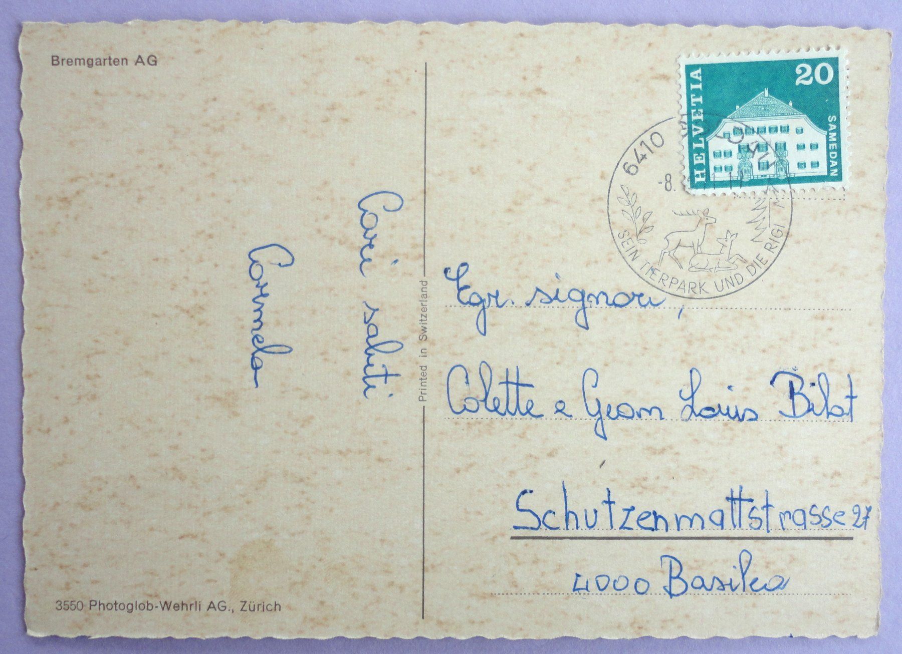 Cartoline postali: Bremgarten AG – Usato da Fétigny venduto da Billy2miny 1