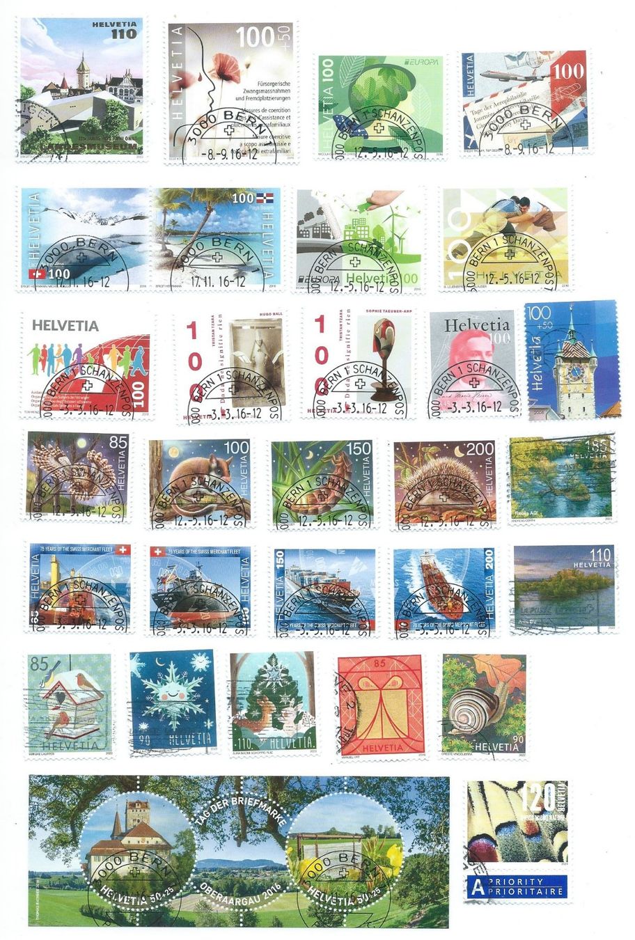 Alle Briefmarken: Neuere CH-Briefmarken, gestempelt – Gebraucht aus Mönchaltorf von Bantu7
