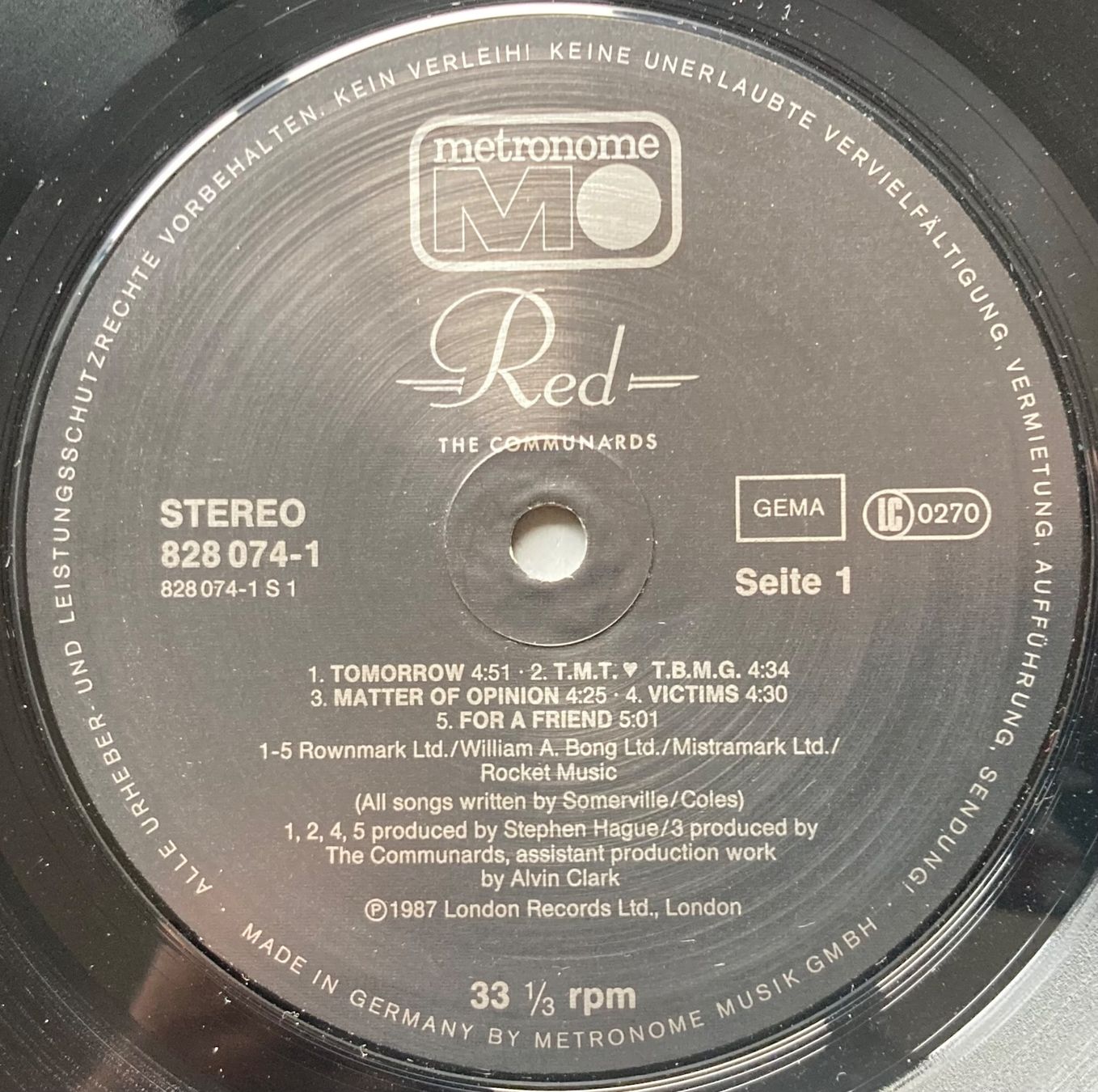 Vinyles: THE COMMUNARDS - RED – D'occasion à Poliez-Pittet par Newtown-Records 3
