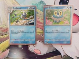 2 Cartes Pokémon Croaporal et Grenousse Holo Promo FR