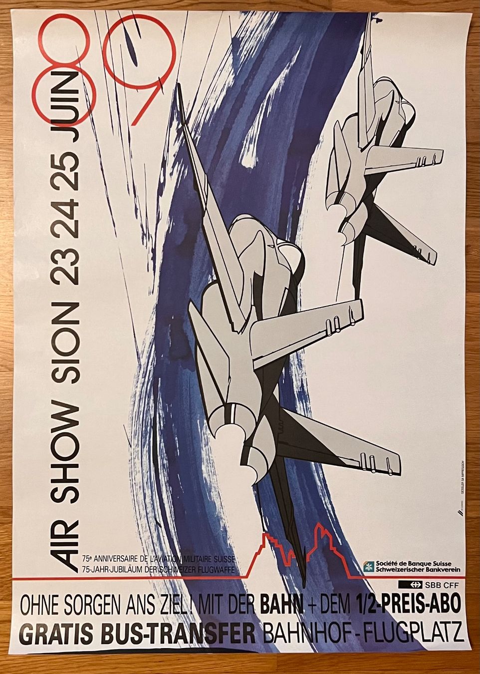 Foto & Immagini: Airshow Sion 1989 Poster / Plakat – Usato da Ostermundigen venduto da airline-trolley