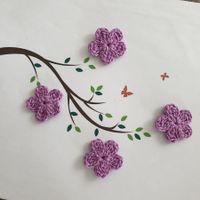 4 Stück Blumen gehäkelt, fleurs crochet, fiori uncinetto 941