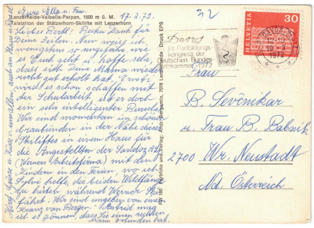Cartoline postali: Parpan - Skilift Stätzerhorn – Usato da Binningen venduto da Mountainrider 1