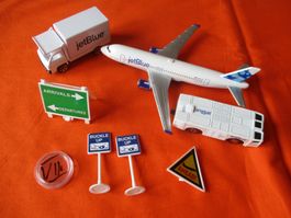 Spielzeug Jet Blue, Flugzeug Auto Verkehrsschild