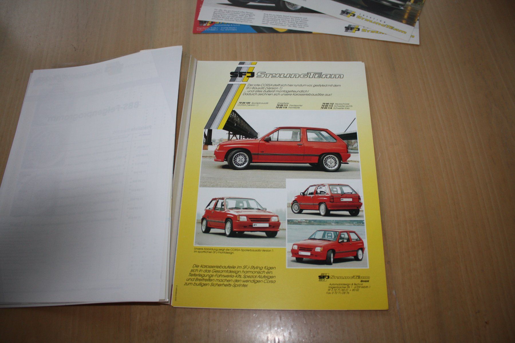 Opel Documenti: Opel Tuning SFJ Styling Katalog 1990 Prospekt – Usato da Wikon venduto da erwin400 2