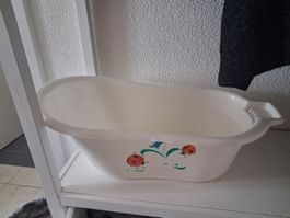 Babybadewanne mit Deko weiss gebraucht