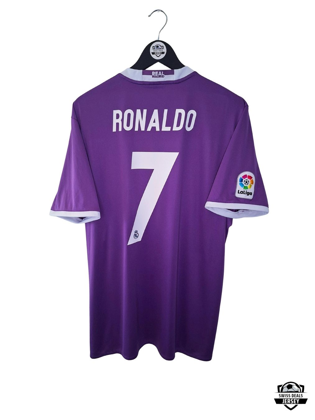 Real Madrid Canottiere & Pantaloni: RONALDO #7 Original Real Madrid 2016-17 Away Trikot – Usato da St-Léonard venduto da SwissDealsJersey