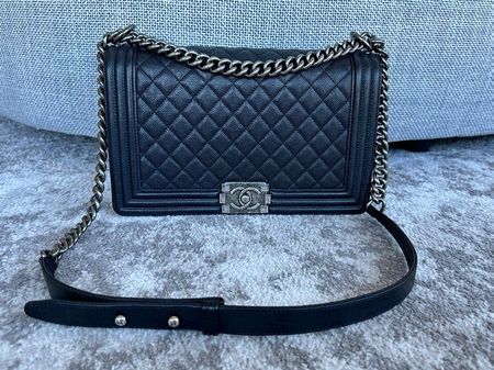 CHANEL Boy New Medium in Black Caviar & Ruthenium Hardware