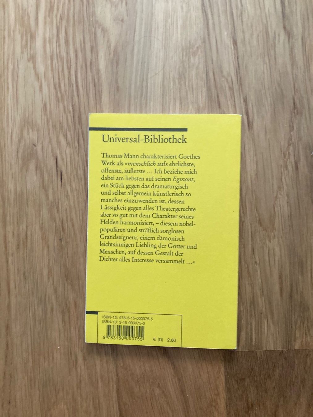 Bücher: Goethe, Egmont, Reclam – Gebraucht aus Winterthur von Sunshine143 1