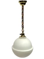Lampe globe opaline laiton art deco vintage Deckenlampe
