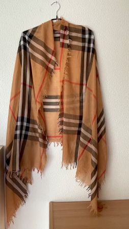 F&S Burberry Stil Neu 220x100cm Schal Foulard Pareo Beige