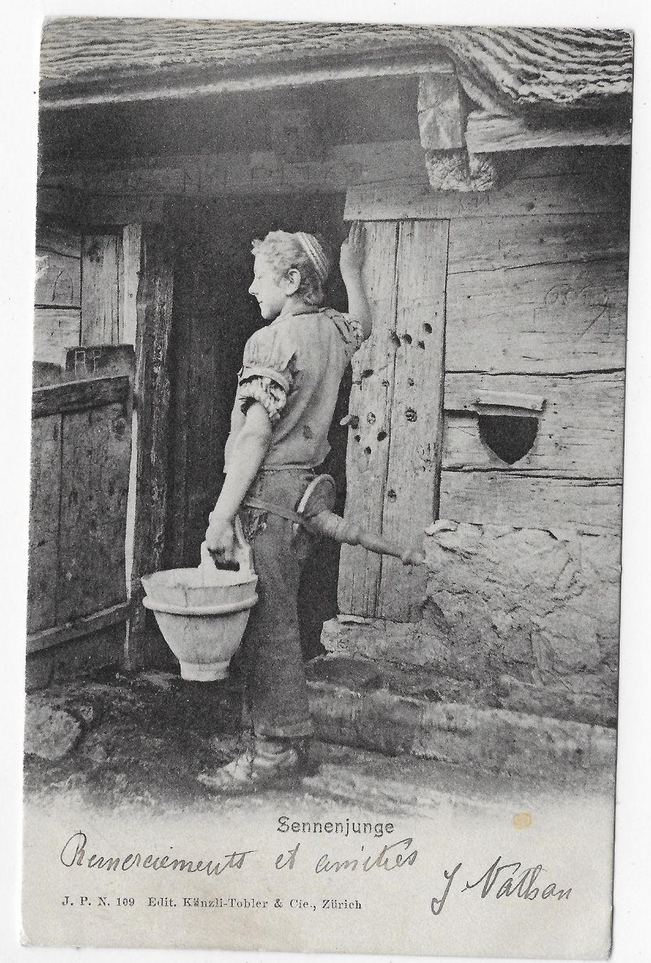 Ansichtskarten: Sennenjunge um 1907 – Gebraucht aus Hefenhofen von Richsalz