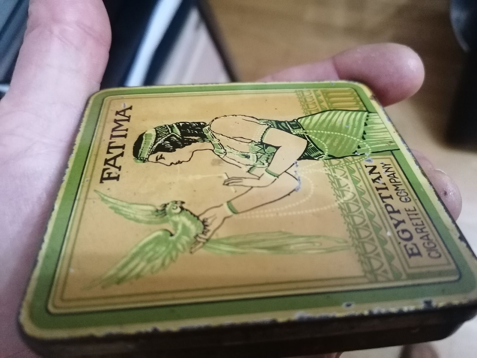 Tabacchi: Antike Blechdose Fatima 20 Zig. ca. 1900  – Usato da Zürich venduto da Tin4Life 4