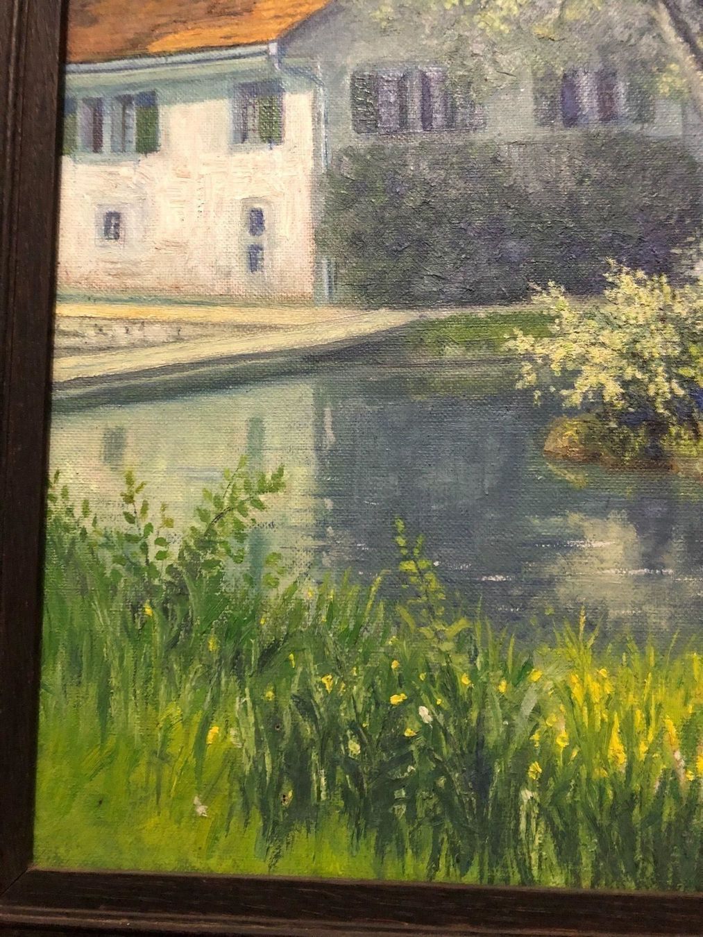 Dipinti: H. Hintermeister 1929 Gemälde mit Hof und Weiher – Usato da Hirzel venduto da pjn_d7xp 1