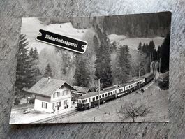BLS Personenzug bei Station Enge im Simmental - Foto-AK