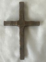 Wandkreuz Bronze oder Messing Kreuz Vintage Deko 17 cm