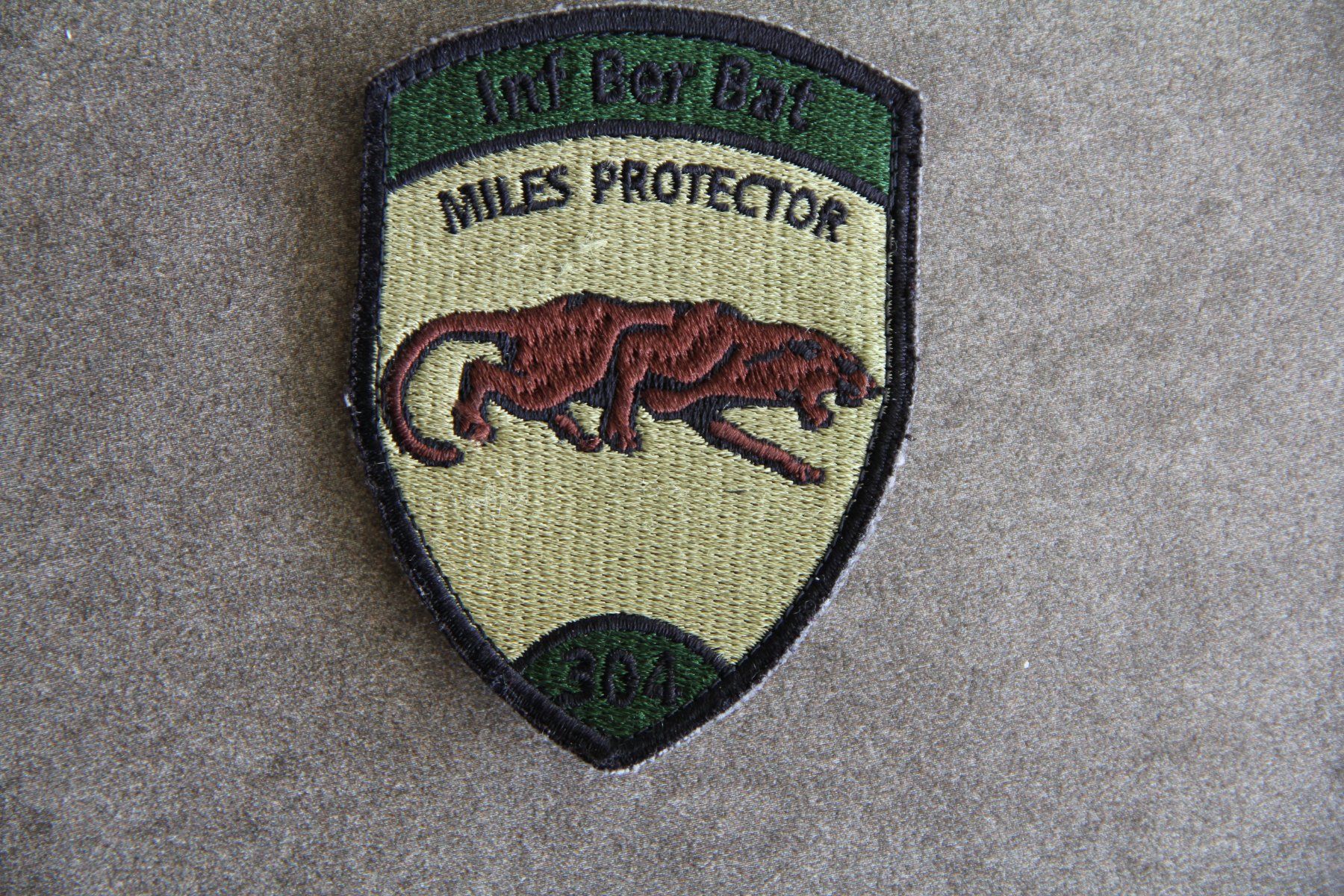 Schweizer Armee Placchette & Badge: Inf Ber Bat 304, Miles Protector, Badge mit Klett – Usato da Belp venduto da Tomsek