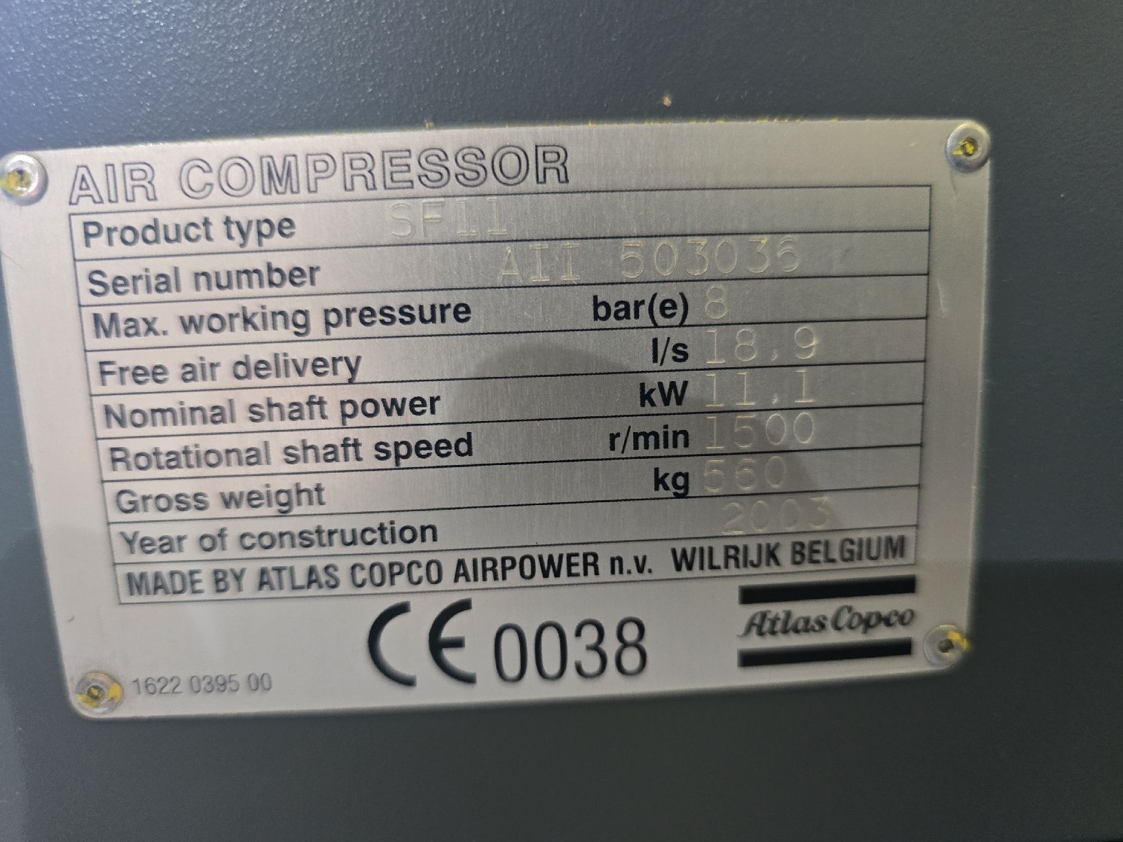 Atlas Copco Compressori: Atlas Copco SF11 – Difettoso da Biel/Bienne venduto da Mobile-Smart 3