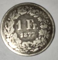 1 Franken 1877 Münze Schweiz Silber Zustand siehe Bilder